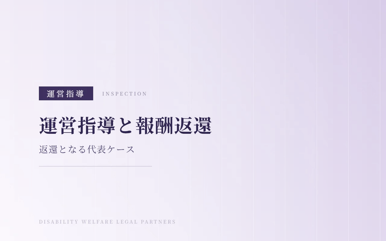 障害福祉サービスの運営指導で報酬返還となる事例