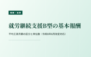 就労継続支援B型の基本報酬｜平均工賃月額の区分と単位数