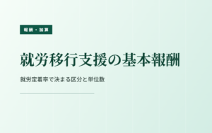 就労移行支援の基本報酬｜就労定着率で決まる区分と単位数