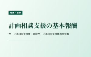 計画相談支援の基本報酬｜サービス利用支援費の単位数