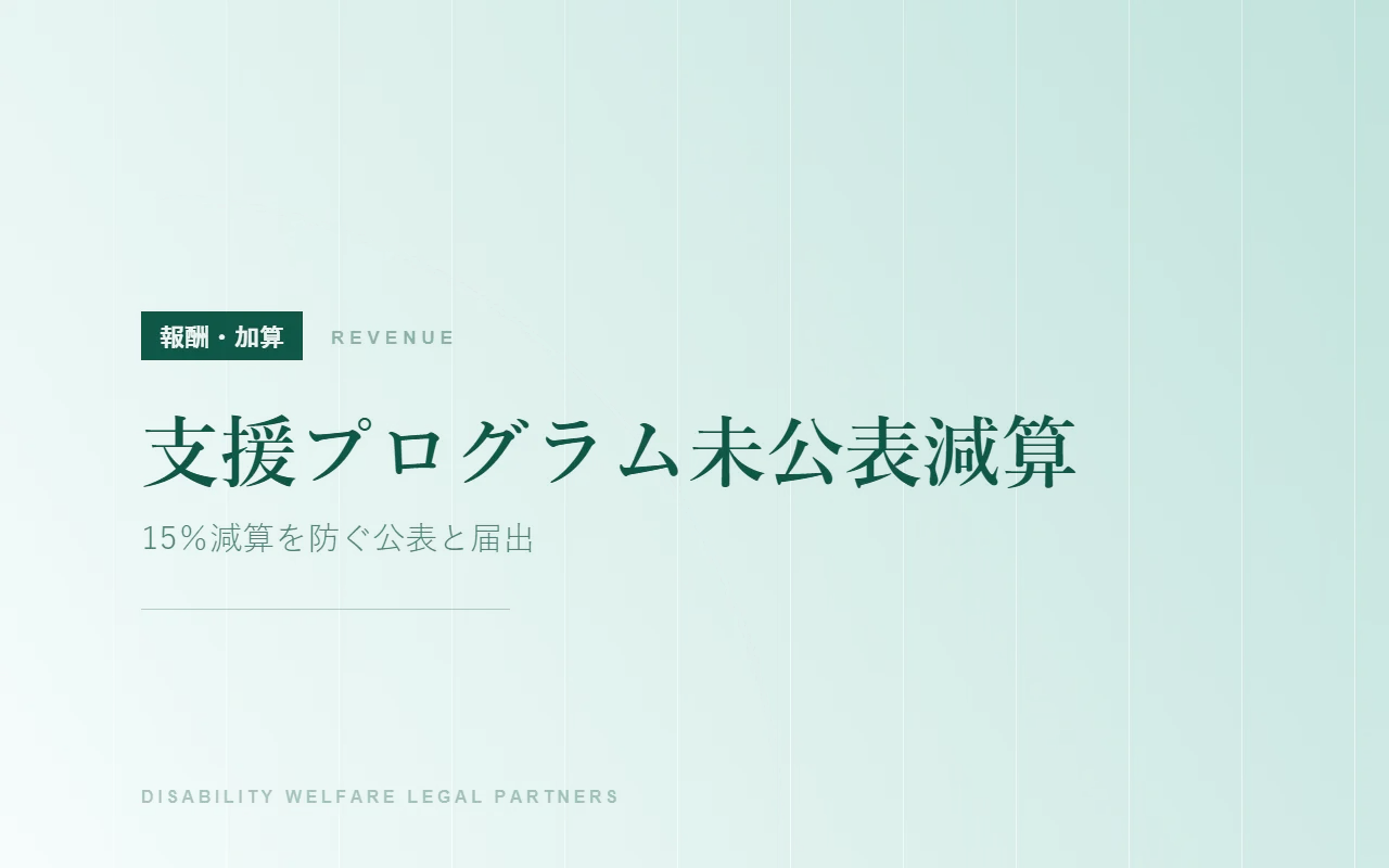 支援プログラム未公表減算｜15％減算を防ぐ公表と届出