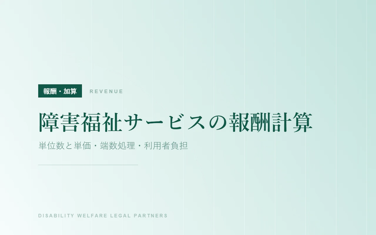 障害福祉サービスの報酬計算|単位数と単価・端数処理・利用者負担